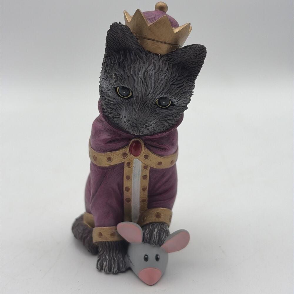 Hawthorne Village Purr-fect Christmas Pageant Cat Figure KING CATNIPMOUSE decor